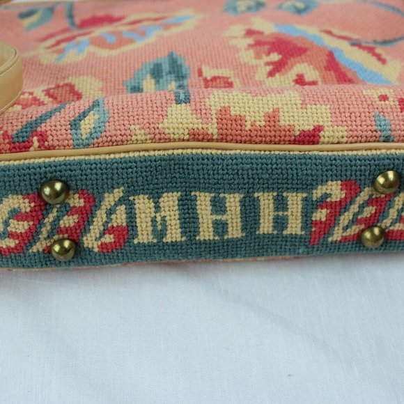 Elizabeth Turner Handmade Cross-Stitch Pink Purse - Picture 4 of 4